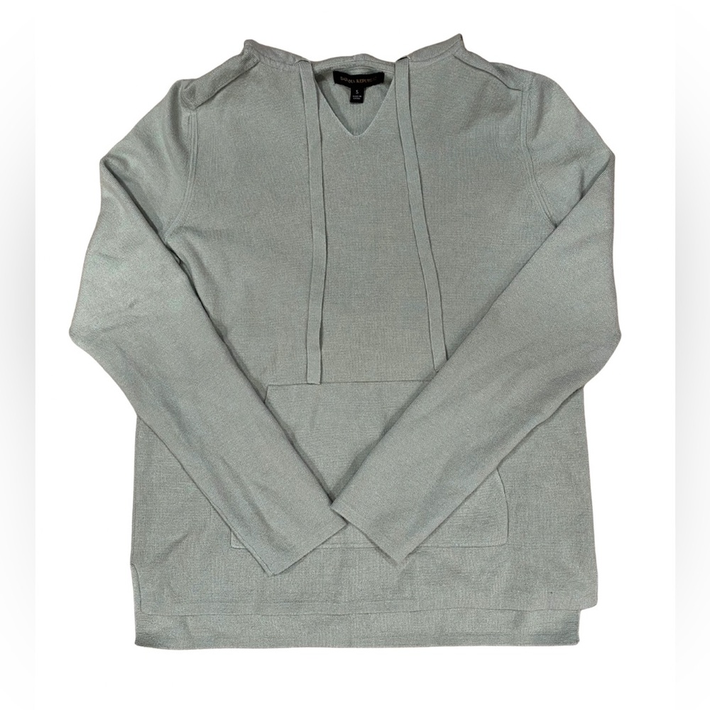 Banana Republic Sage Green V-Neck Hooded Sweater Size Small Comfy Sweatshirt